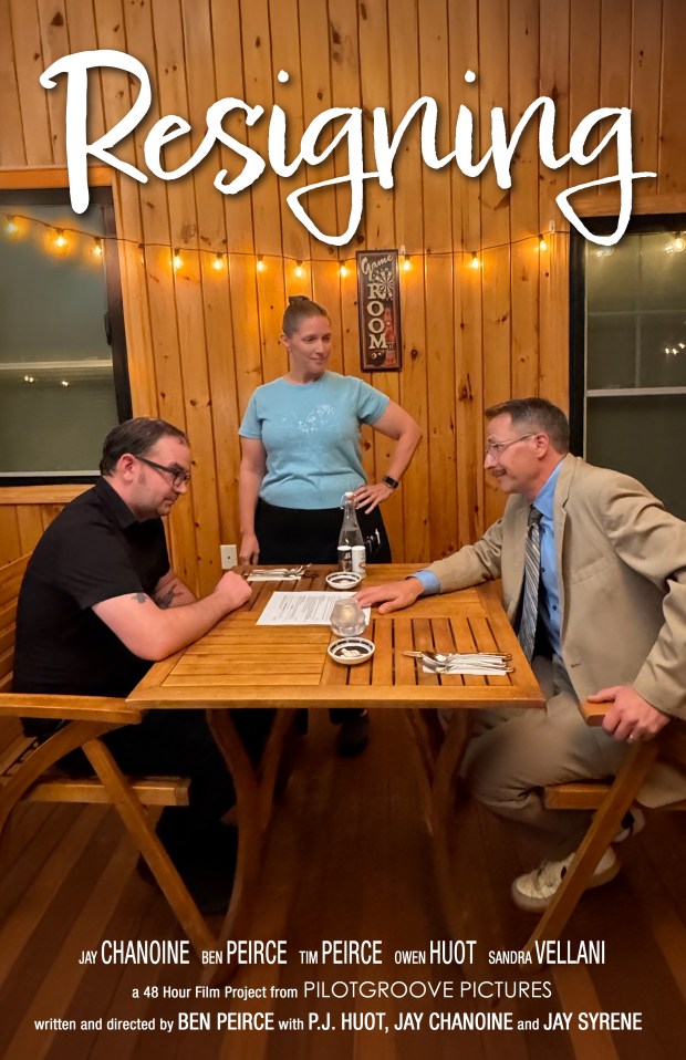 "Resigning" movie poster